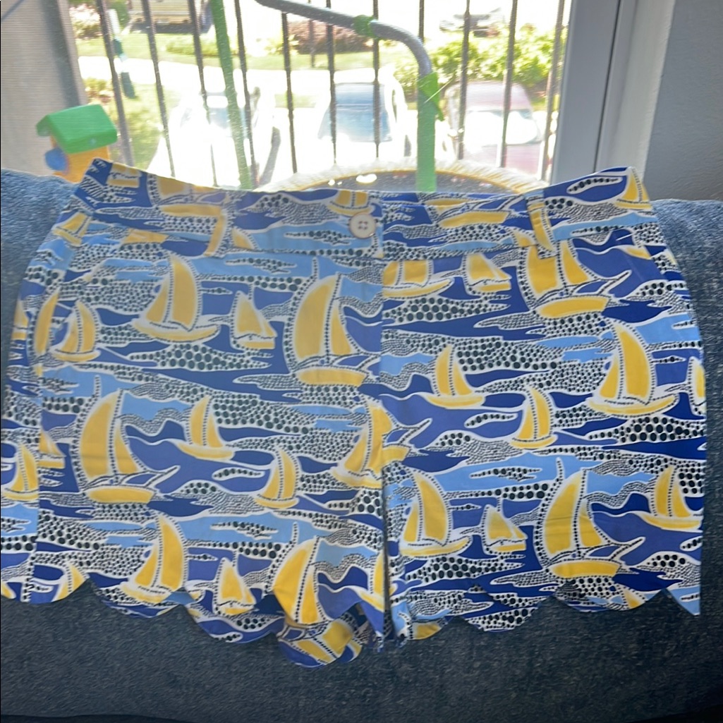 Crown  Ivy Blue And Yellow Shorts Nautical Print